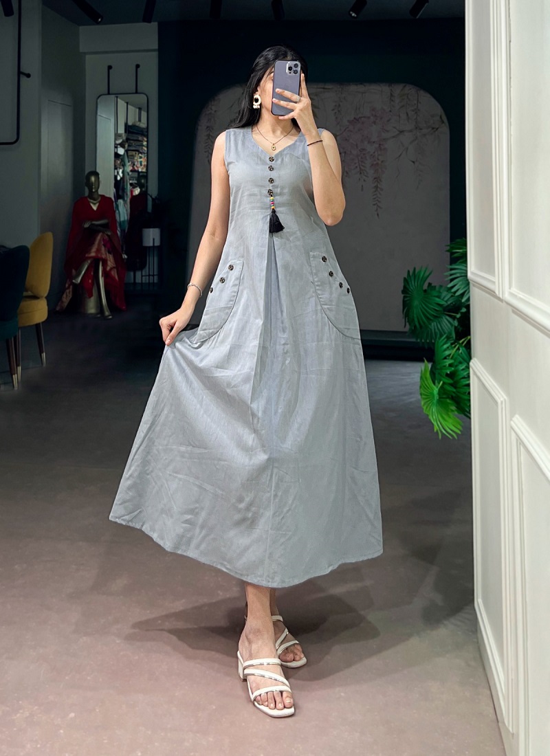 Nnk4518 Khadi Cotton Ethnic Wear One Piece